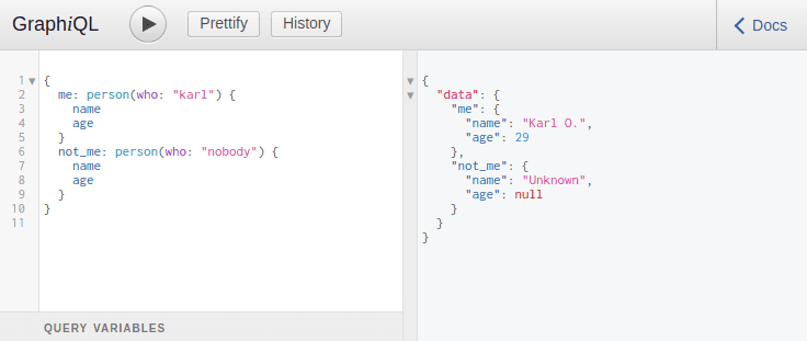 Example of GraphQL parameter resolve