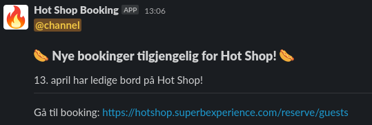 Hot Shop slack bot